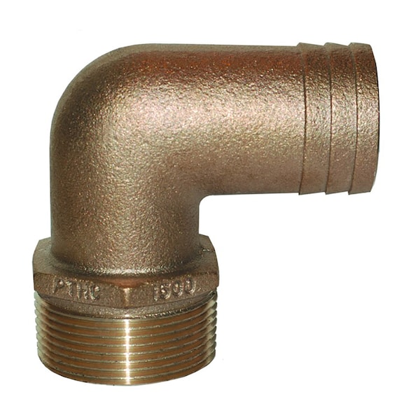 Groco 3/4" NPT x 3/4" ID Bronze 90 Degree Pipe to Hose Fitting Standar PTHC-750 - main